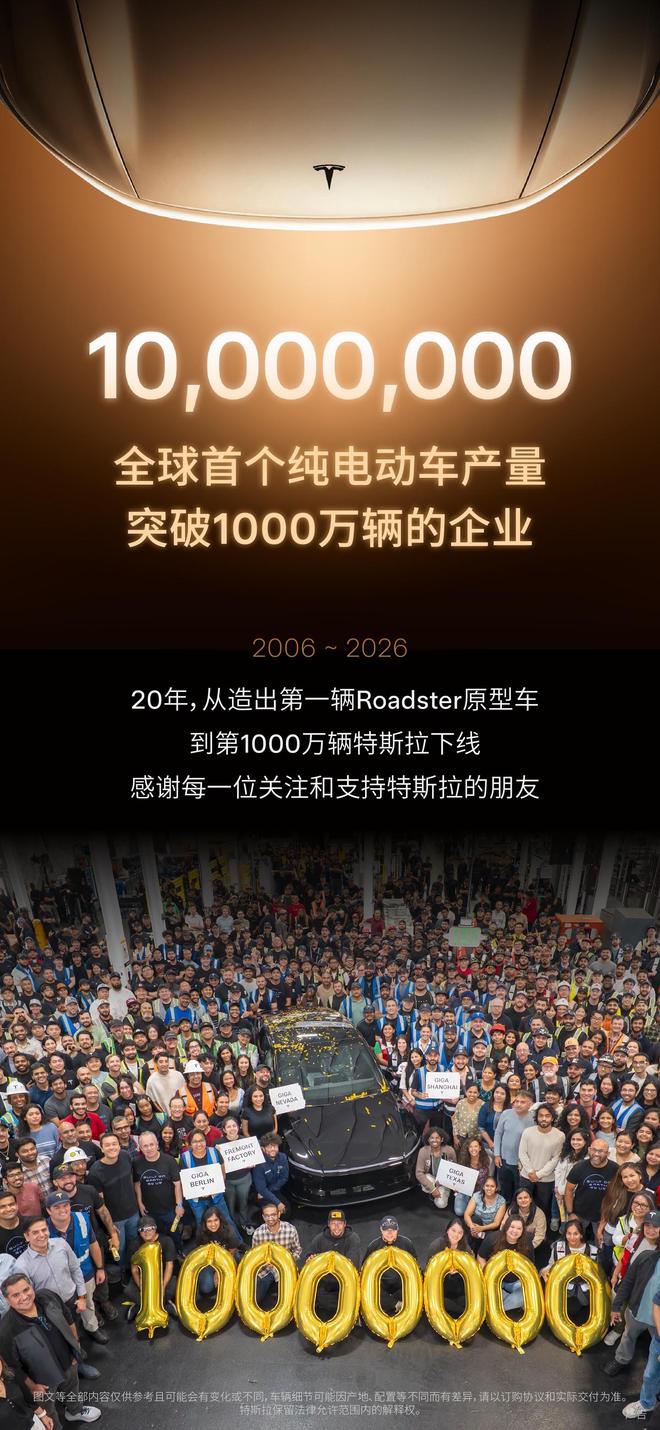 賭馬:特斯拉全球第1000萬輛電動車下線